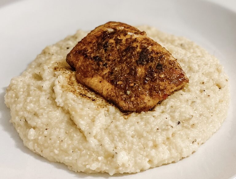 fish and grits with ILIOS Lowcountry blend