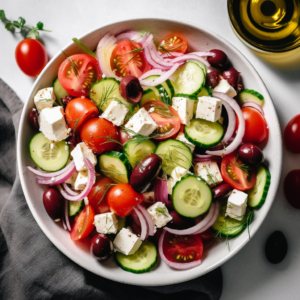 traditional greek salad with ILIOS Mediterranean blend